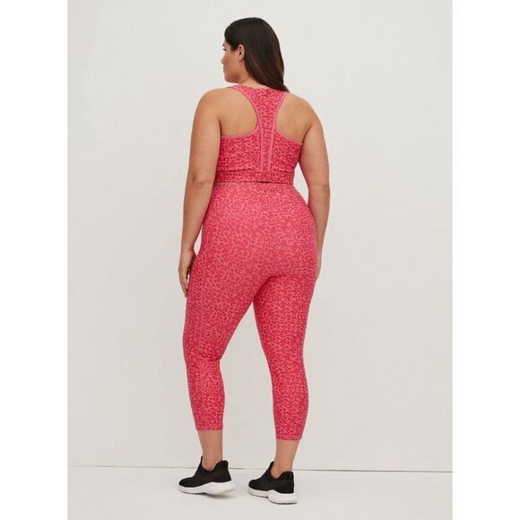 Torrid Performance Core Crop Active Leggings Vday Pink Leopard, 6X/30 NWOT - Picture 5 of 6